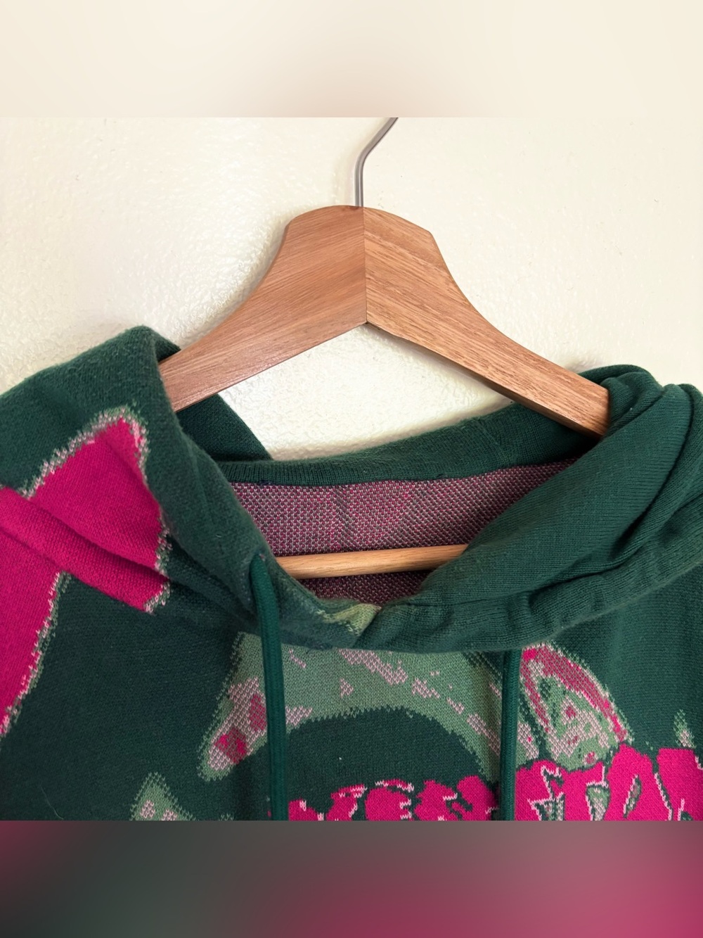 Louis Vuitton Green & Pink Splash Marbled Print Logo Oversized Hoodie - Picture 2 of 12